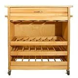 Catskill Craftsmen Deluxe Wine Island with Drop Leaf