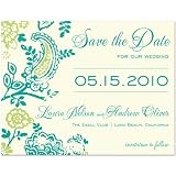 Cari Teal And Green Save The Date On Antique White