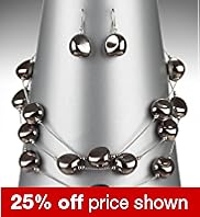 Multi-Strand Chunky Bead Necklace & Drop Earrings Set