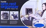 Arm rest organiser - Remotes, magazines, books, glasses