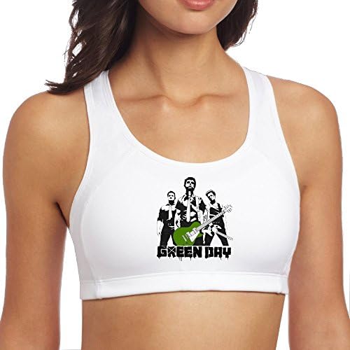 Boomy Women's Lovely Green Day Band Yoga Vest Size S White