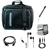 Silver Gray Mighty Nylon Jacket Slim Compact Protective Sleeve Shoulder Bag Case with accessories For MSI WindPad 110W 10-Inch Tablet Computer Windows 7 Netbook PC High Performance with Keyboard + Includes a Black Micro USB Data Sync Cable + Auxilary Cable ( AUX Connectivity ) + Adjustable HeadRest Car Mount Kit + High Quality Noice Reducer MP3 Handsfree Earbuds Earphones with Mic