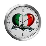 Modern Wall Clock Italian Sweetheart Italy Flag