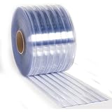 Aleco 171130 Clear-Flex II PVC Standard Scratch-Guard Ribbed Strip Door Bulk Roll, 150' Length x 8" Width x 0.198" Thick