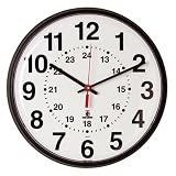 (Price/EA)Wall Clock,12/24 Hour,12-3/4,Hanging Hardware Incld.,Black