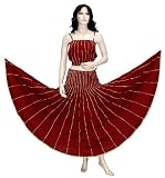 Bollywood Unique Style Indian Red Silk Boho Bohemian Hyppie Lehnga Choli with Golden Lace Work for Ladies Rajrang India Reviews