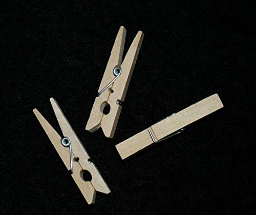 48 Little Spring Clip Wood Clothespins Pins 1-7/8" long and 1/4" wide Long Crafts, Clothespins Decorative, Wooden Clothespins