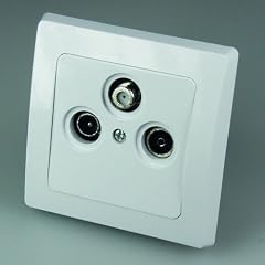 DELPHI Antennendose TV+Radio+Sat inkl. Rahmen, UP, wei�