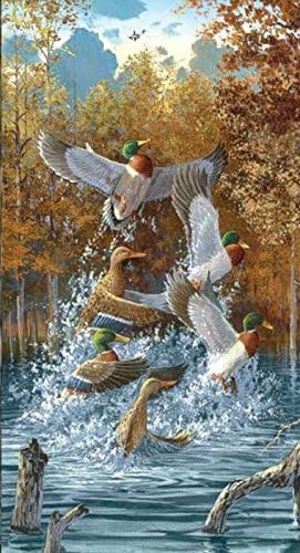 'First Light' Duck and Pond Cotton Fabric Panel