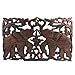 Jubilant Thai Elephant Duo Hand Carved Teak Wood Wall Art Relief Panel - Fair Trade Handicraft by Thai Artisans