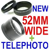 ~52mm Wide Angle + 52mm Telephoto lens Kit! ~ INCLUDES Lens bags! For Nikon D40 D50 D60 D70 D80 D40X and ANY lens with 52mm filter thread!