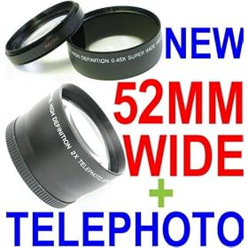~52mm Wide Angle + 52mm Telephoto lens Kit! ~ INCLUDES Lens bags! For Nikon D40 D50 D60... by Neewer Electronics Accessories