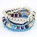 Nurbo 1 Set 7Pcs Boho Wholesale Multilayer Acrylic Beads Beach Bracelet (Dark Blue)
