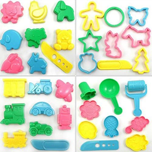 36pcs/lot Play Doh Tools Color Play Dough Model Tool Toys Creative 3D Plasticine Tools Playdough Set Kit Children's Gift Toy