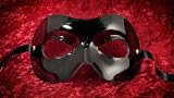 Carneval - Original handmade Venetian mask - Colombina Fran B Leather black Erotic Line