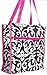 Pink Floral Damask Travel Tote Bag 12 Inch