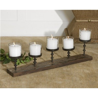Ascan Candelabra in Rustic Antique Black