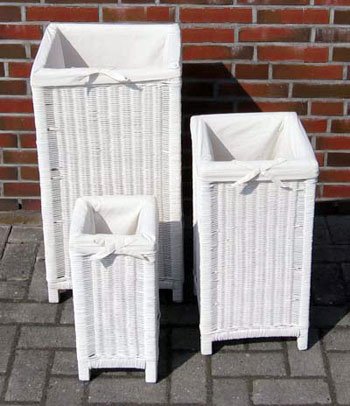 Rattan 3er Korbset, ideal als Allzweckkorb, WÃ¤schekorb, etc.
