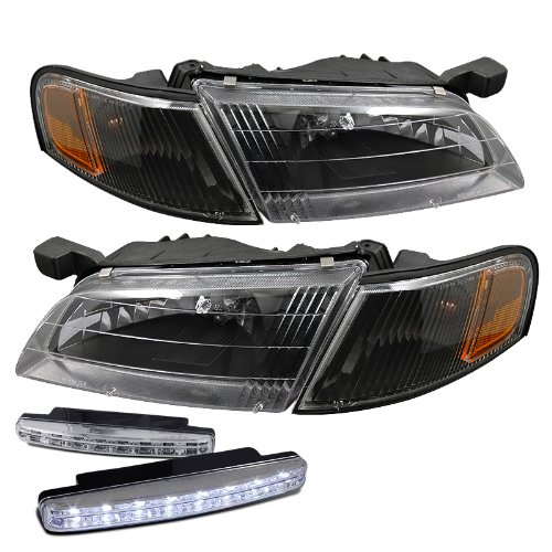 1998-1999 Nissan Altima Headlights + Corner Signal Lamps + 8 Led Fog Bumper Light