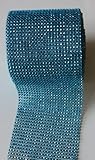 Turquoise Diamond Rhinestone Mesh Ribbon, Wedding Ribbon, Diaper Cake Ribbon, 4.75" x 10 Yards, 24 Row, 1 Roll