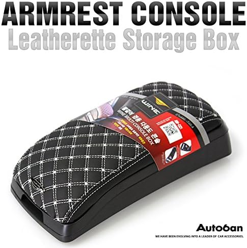 Armrest Center Console Storage Box Leatherette (White) For Hyundai 2013-2015 Santa Fe Dm