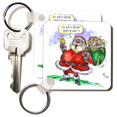 VAL Cartoon about Gift Card Giving for Christmas - Set Of 2 Key Chains