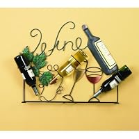 Wine Rack Holder Wall Art Bottles Glasses