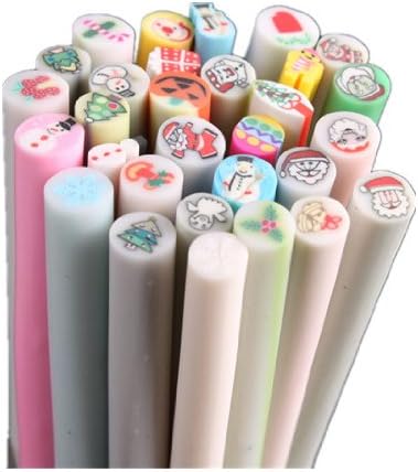 VIPMALL 3D Christmas Designs Nail Art Nailart Manicure Fimo Canes Sticks Rods Stickers Gel Tips