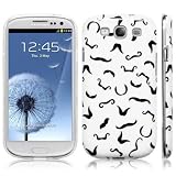 Samsung Galaxy S3 i9300 'I Moustache You Something' Image Hard Back Cover / Case / Shell / Shield - Black / White By Covert (Designed Exclusively By Creative 11)by Covert
