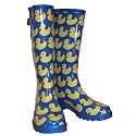Ladies Blue Funky Ducks Wellington Boots