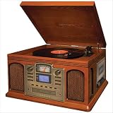 Buy Crosley CR2405A-PA Director CD Recorder - 3 Speed Turntable, CD Player and Recorder, Casette... 
