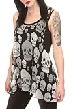 Tripp Black Chiffon Skull Tank Top