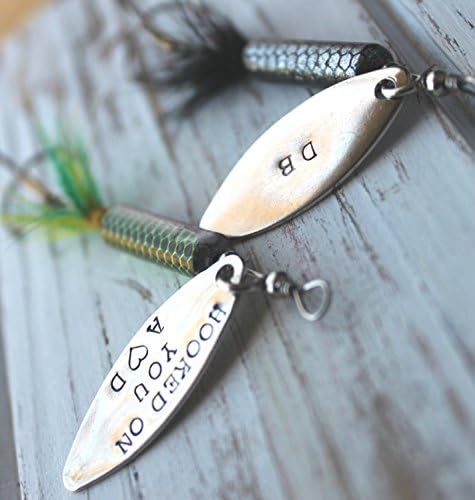 FREE SHIPPING- Personalized Hand stamped Fishing Lure hook. Customized for you! Perfect Stocking Stuffer for Dad or Grandfather!