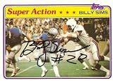 Billy Sims Autographed/Hand Signed Football Card (Detroit Lions) 1981 Topps Super Action #473
