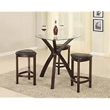 4PC Triangle Solid Wood Bar Table and Stools Set