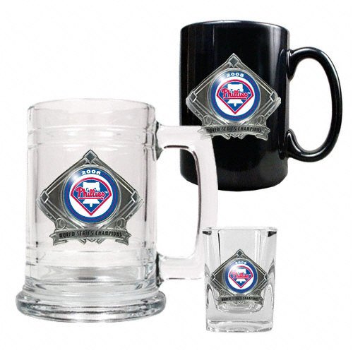 Buy Philadelphia Phillies 2008 World Series Champions 15 oz. Tankard, 15 oz. Ceramic Mug and Shot Glass... by Great American Products