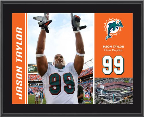 Jason Taylor Plaque | Details: Miami Dolphins, Sublimated, 10x13, NFL Plaque