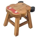 Hand-carved & Painted 'Friendly Hippo' Children's Sitting Stool