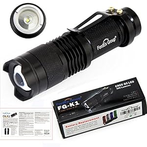 FordEx Group 7w 300lm Mini Cree Led Flashlight Torch Adjustable Focus Zoom Light Lamp