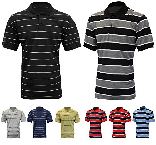 Enimay Men's Big and Tall Short Sleeve Collared Polo Shirt Rugby Style Top