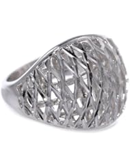 Sterling Silver Diamond-Cut Lattice Ring, Size 7