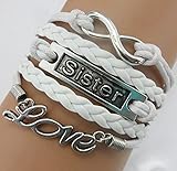 Handmade Infinity Sister Love Charm for Friendship Gift – Fashion Personalized Leather Bracelet thumbnail