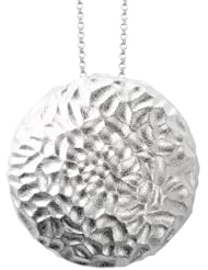 925 Sterling Silver Satin Finish Round Hammered Pendant