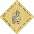 Pack of 12 PERSONALIZED Parchment 6cm Square Gift Tags Alice in Wonderland Drink Me