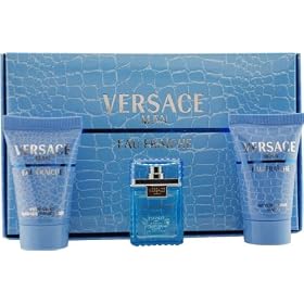 Versace Man Eau Fraiche By Gianni Versace For Men Edt .17 Oz Mini & After Shave Balm .8 Oz Mini & Shower Gel .8 Oz Mini