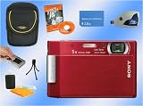 Brand New Sony Cybershot DSC T200 (RED) 2GB + Reader + Case + Accessory Kit NEW