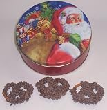 Scott's Cakes 1 lb. Milk Chocolate Covered Pretzel with Chocolate Chips in a Santa's Toys Tin