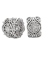 925 Silver Wide Filigree Design Huggie Hoop Earrings