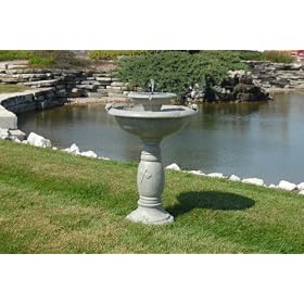 Smart Solar STI 34222R01 Country Gardens Two-Tier Solar Fountain Grey from Garden Fountains