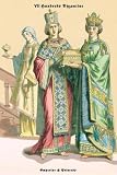Emperor and Princess of Byzantine, 8th Century by Richard Brown. LAMINATED. 12.00 inches width by 15.99 inches height. Highest Quality Art Poster Print